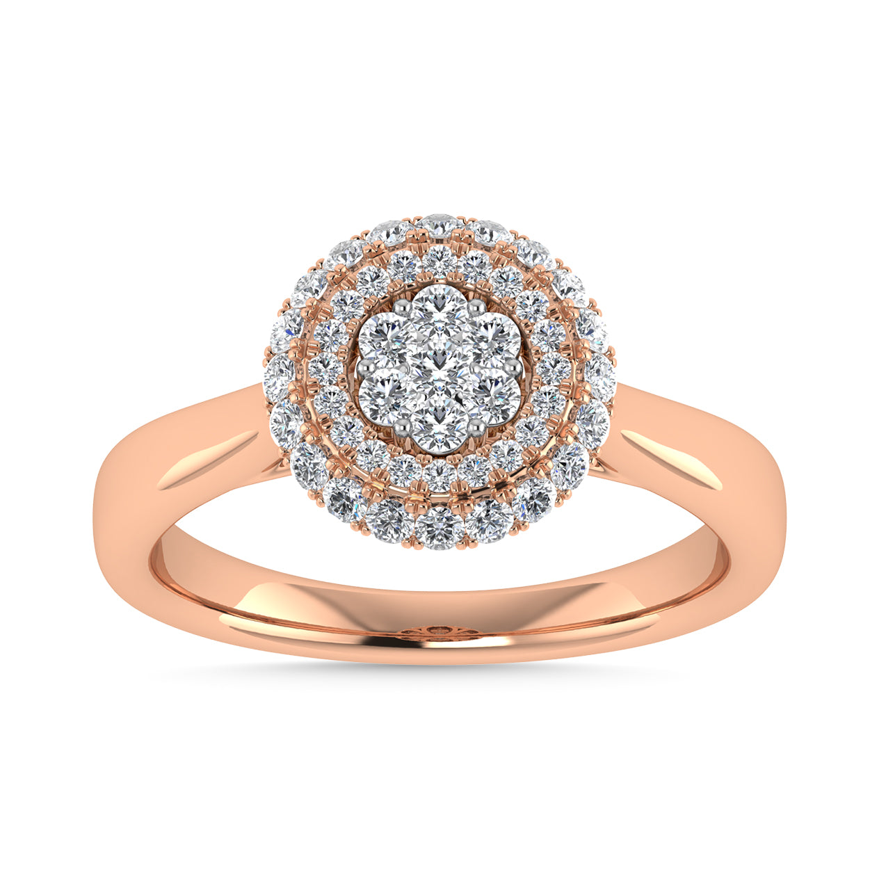 Diamond 1/2 Ct.Tw. Cluster Fashion Ring in 14K Two Tone