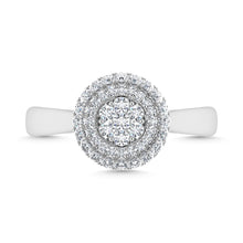 Diamond 1/2 Ct.Tw. Cluster Fashion Ring in 14K White Gold