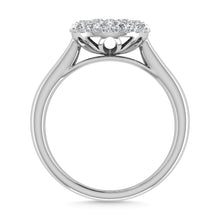 Diamond 1/2 Ct.Tw. Cluster Fashion Ring in 14K White Gold