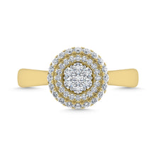 Diamond 1/2 Ct.Tw. Cluster Fashion Ring in 14K Two Tone
