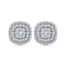 Diamond 5/8 Ct.Tw. Cluster Fashion Earrings in 14K White Gold