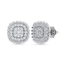 Diamond 5/8 Ct.Tw. Cluster Fashion Earrings in 14K White Gold