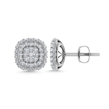Diamond 5/8 Ct.Tw. Cluster Fashion Earrings in 14K White Gold
