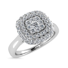 Diamond 1/2 Ct.Tw. Cluster Fashion Ring in 14K White Gold