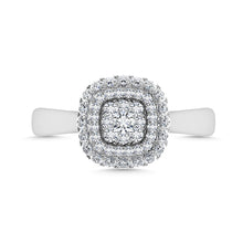 Diamond 1/2 Ct.Tw. Cluster Fashion Ring in 14K White Gold