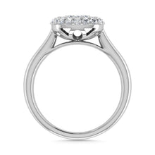 Diamond 1/2 Ct.Tw. Cluster Fashion Ring in 14K White Gold
