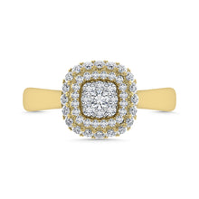 Diamond 1/2 Ct.Tw. Cluster Fashion Ring in 14K Two Tone Gold