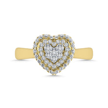 Diamond 1/2 Ct.Tw. Cluster Fashion Ring in 14K Two Tone Gold