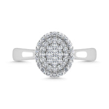 Diamond 1/2 Ct.Tw. Cluster Fashion Ring in 14K White Gold Gold