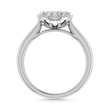 Diamond 1/2 Ct.Tw. Cluster Fashion Ring in 14K White Gold Gold