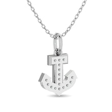 Diamond Anchor Pendant 1/10 ct tw in 10K White Gold