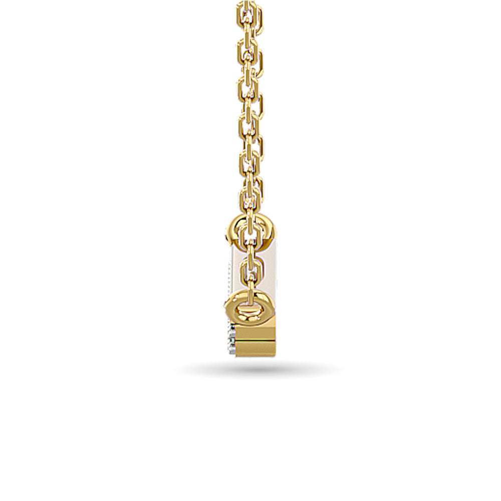 Diamond 1/6 ct tw Bar Necklace in 10K Yellow Gold