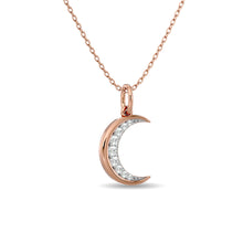 Diamond 1/8 ct tw Moon Pendant in 10K Rose Gold