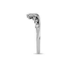 10KT WHITE GOLD 1/8CT TW DIAMOND CHEVRON BAND