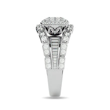 Diamond 1 1/2 ct tw Round Cut and Straight Baguette Fashion Ring in 14K White Gold