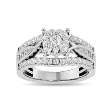 Diamond 1 ct tw Round Cut and Tapper Fashion Ring in 10K White Gold