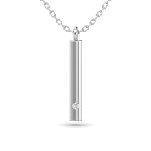 Diamond Bar Pendant 1/50 ct tw in 10K White Gold