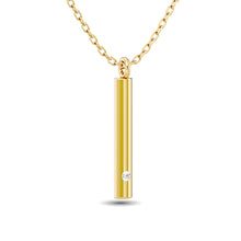 Diamond Bar Pendant 1/50 ct tw in 10K Yellow Gold