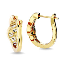 Diamond 1/3 Ct.Tw. Straight Baguette Hoop Earrings in 14K Yellow Gold - thediamondsq