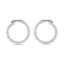Diamond 3/4 Ct.Tw. Straight Baguette Hoop Earrings in 14K White Gold