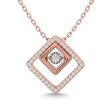 Diamond 1/4 Ct.Tw. Square Shape Pendant in 14K Rose Gold