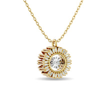 Diamond 1/6 ct tw Flower Pendant in 10K Yellow Gold