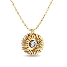Diamond 1/6 ct tw Flower Pendant in 10K Yellow Gold