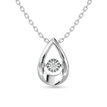 Diamond Shimmering Drop Pendant 1/20 ct tw in Sterling Silver
