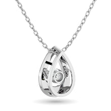 Diamond Shimmering Drop Pendant 1/20 ct tw in Sterling Silver