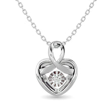 Diamond Shimmering Heart Pendant 1/20 ct tw in Sterling Silver