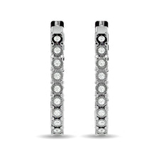 Diamond 3/8 ct tw Hoop Earrings in 10K White Gold