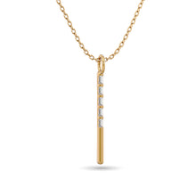 Diamond 1/10 Ct.Tw. Straight Baguette Bar Pendant in 10K Yellow Gold