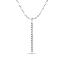 Diamond Bar Pendant 1/8 ct tw in 10K White Gold
