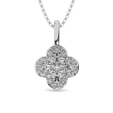 Diamond Clover Pendant 1/3 ct tw in 14K White Gold
