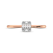 Diamond 1/10 ct tw Round and Baguette Cut Ring in 10K Rose Gold
