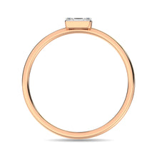 Diamond 1/10 ct tw Round and Baguette Cut Ring in 10K Rose Gold