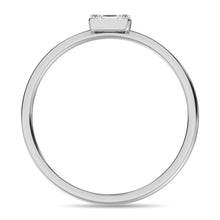 Diamond 1/10 ct tw Round and Baguette Cut Ring in 10K White Gold