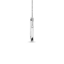 Diamond 1/10 ct tw Round Cut Moon Necklace in 14K White Gold