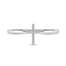 Diamond 1/20 ct tw Cross Ring in 10K White Gold