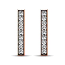 Diamond 1/20 ct tw Bar Earrings in 10K Rose Gold