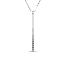 Diamond 1/8 ct tw Diamline Bar Pendant in 10K White Gold