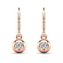 Diamond 1/10 ct tw Bezel Set Earrings in 10K Rose Gold