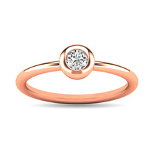Diamond 1/10 ct tw Bezel Set Ring in 10K Rose Gold