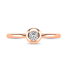 Diamond 1/10 ct tw Bezel Set Ring in 10K Rose Gold