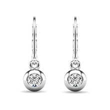 Diamond 1/10 ct tw Bezel Set Earrings in 10K White Gold