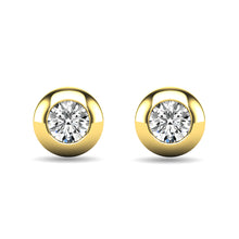 Diamond 1/10 ct tw Bezel Set Earrings in 10K Yellow Gold