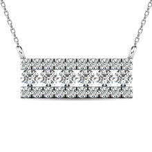 Diamond 1/4 ct tw Bar Necklace in 14K White Gold