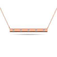 Diamond 1/20 ct tw Bar Necklace in 10K Rose Gold