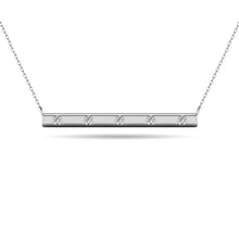 Diamond 1/20 ct tw Bar Necklace in 10K White Gold