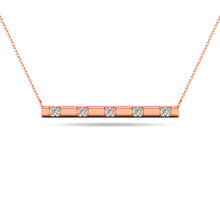 Diamond 1/20 ct tw Bar Necklace in 10K Rose Gold